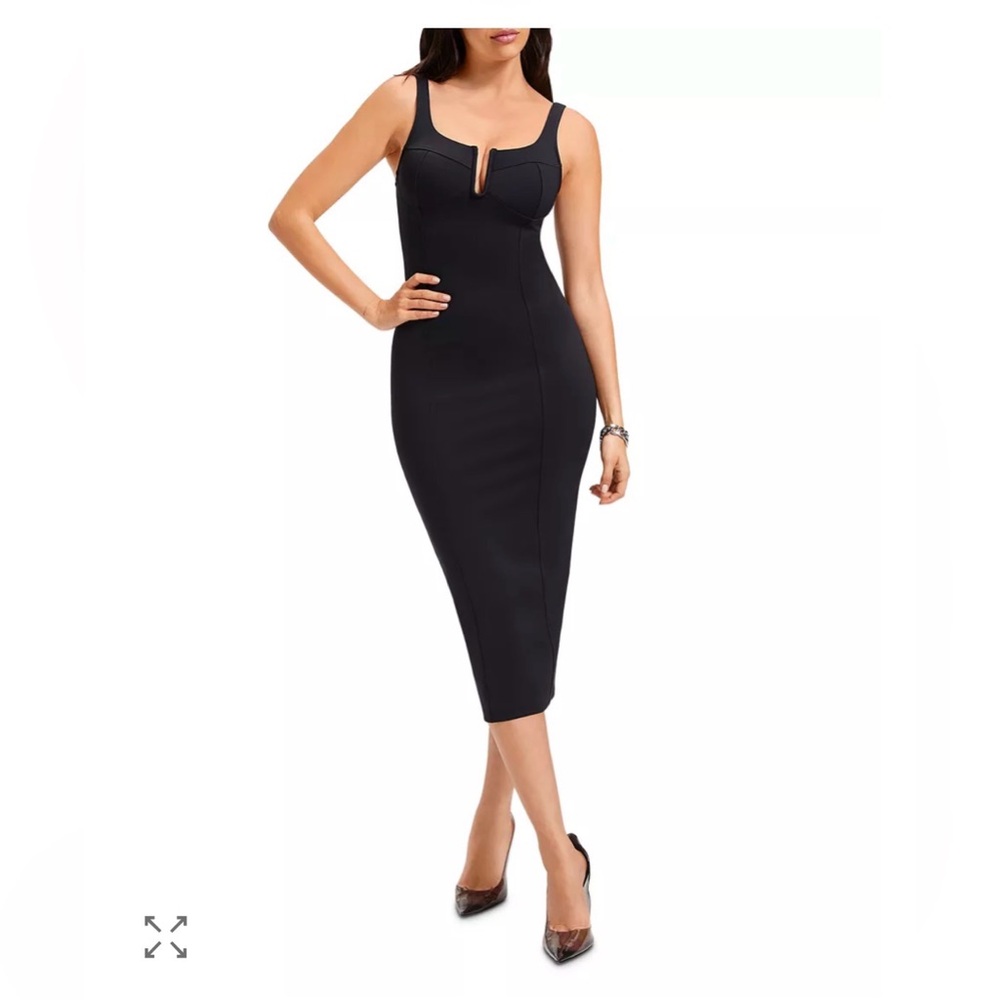 Good American Black Midi Bodycon Dress